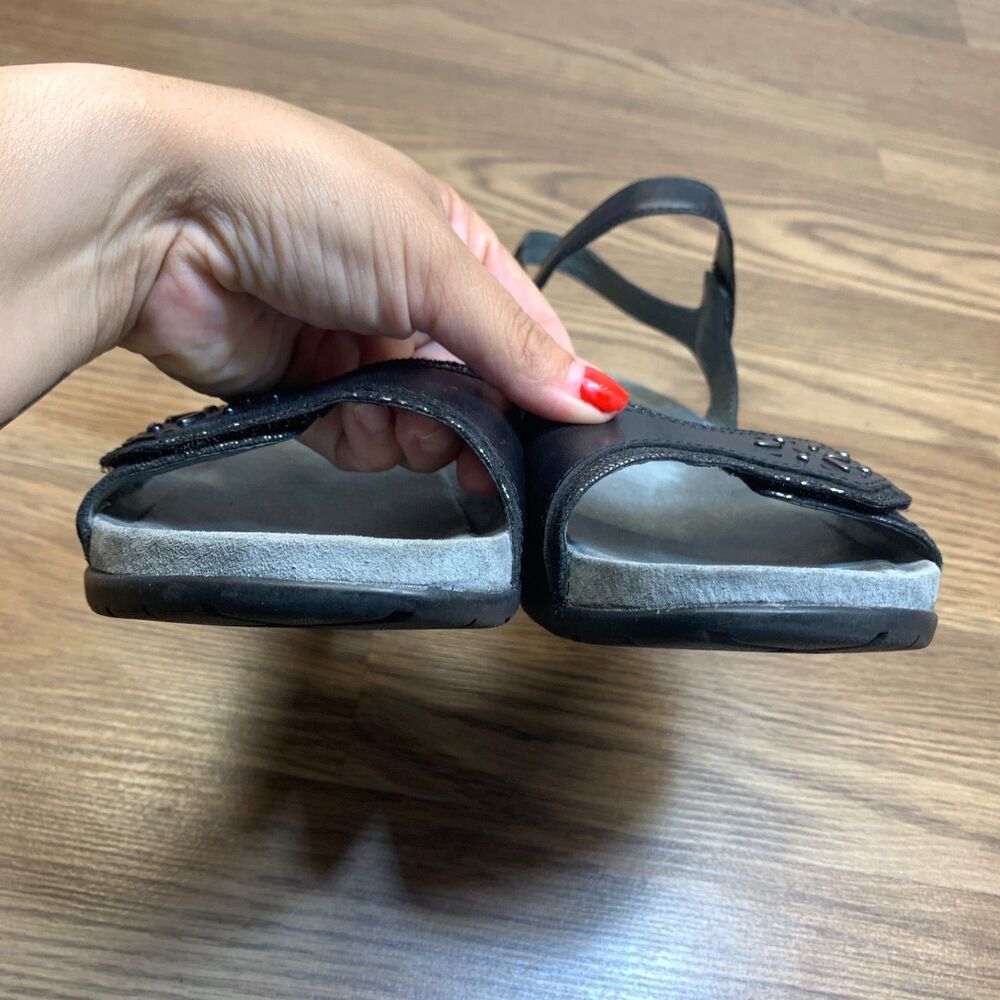 Dansko Blythe Sandals 10.5 - 11 EU 41‎ Black Leather Comfort Beaded Flats - Picture 5 of 10